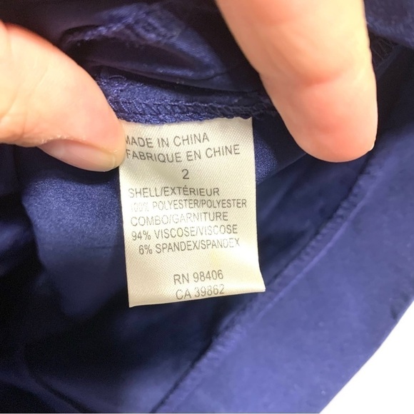 Theory Joena Dress Color Block Blue & Black Short Sleeve Career Business size 2 - Picture 4 of 7